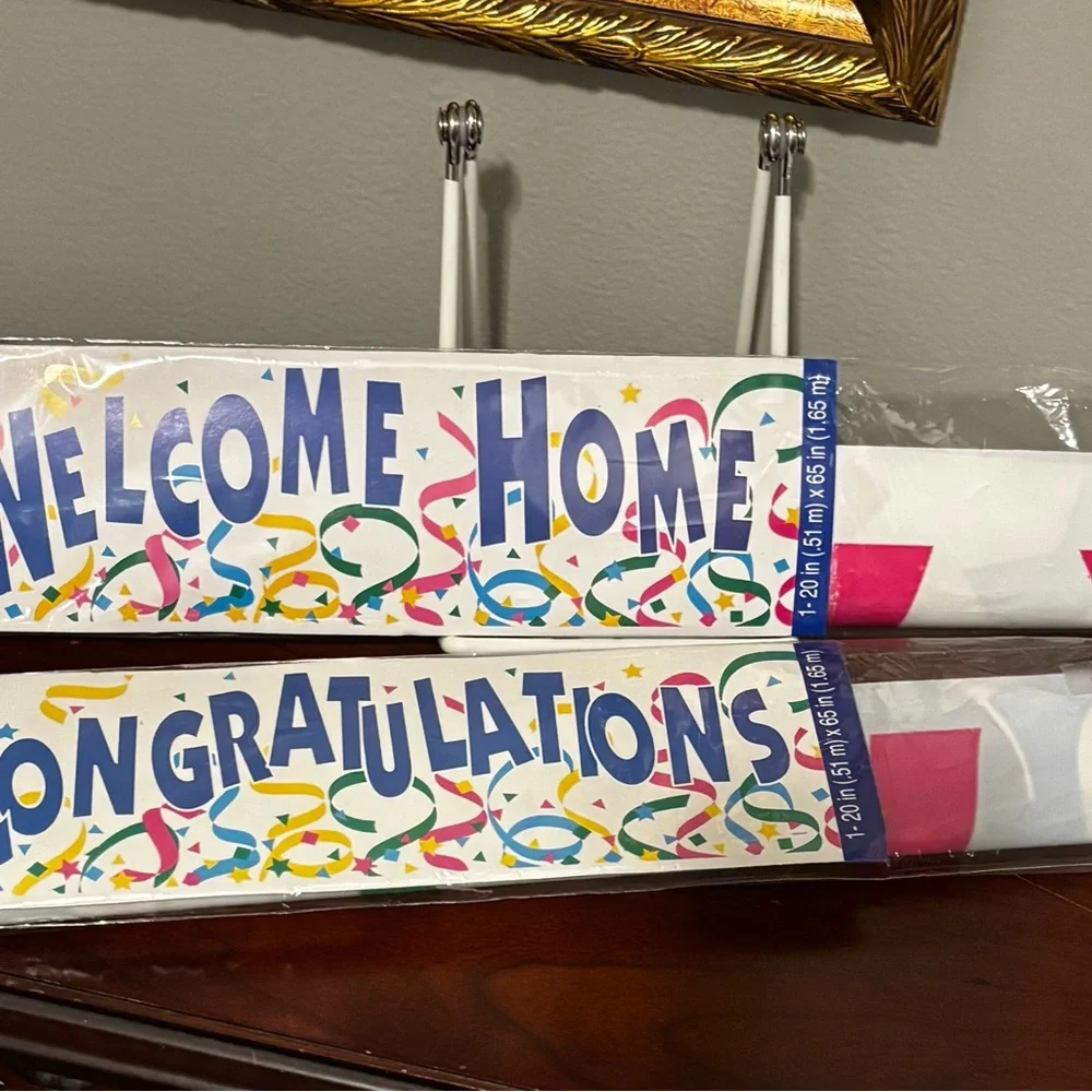 Set: Amscan Welcome Home and Congratulations Banners Party Banners